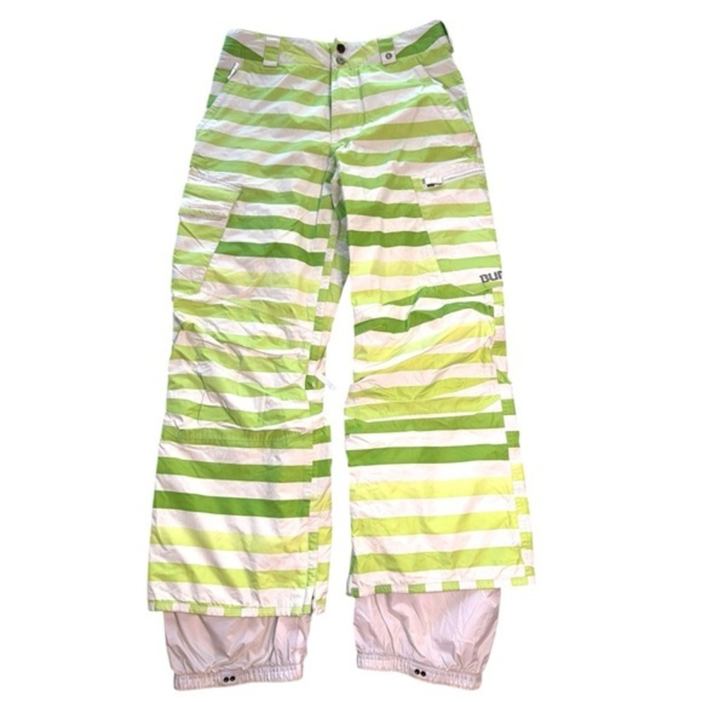 Burton Dryride Circus Stripe Green Snowboarding Pants Mens Small